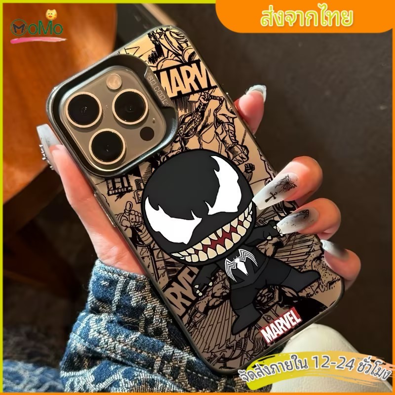 poison เคสไอโฟน 11 13 กันกระแทก ตลก สไปเดอร์แมน กรณีมือถือ สำหรับ iPhone15plus 16 promax 14 12mini XR/XSMax 7 8 SE2020 ราคา ถูกที่สุด ดีลบีเคเค
