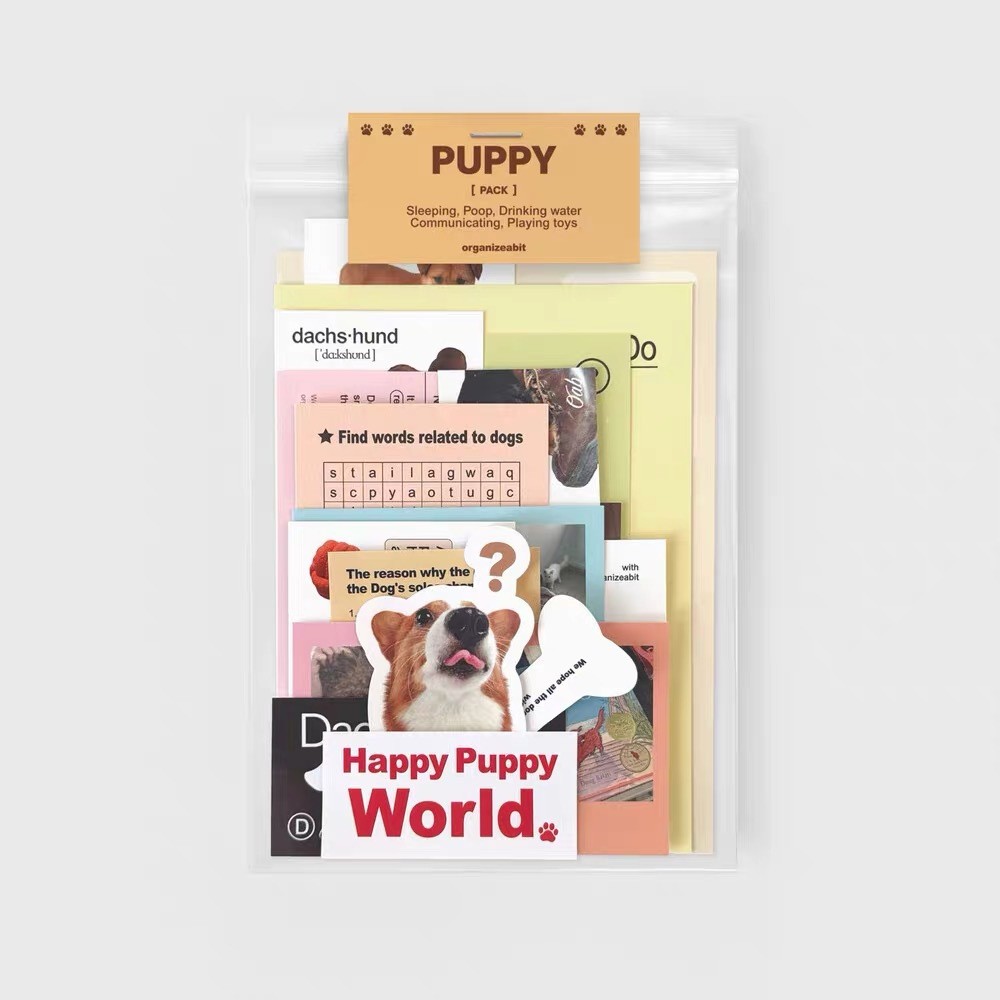 Cute Puppy Sticker Pack Card ins Style Handbook Collage Material สติ๊กเกอร์ตกแต่ง ipad เกาหลี
