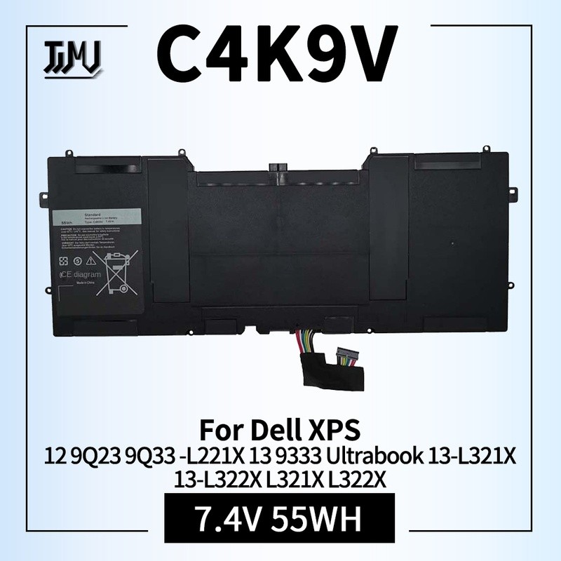 C4K9V 55Wh Laptop Battery for Dell XPS 12 9Q33 -L221X 13 9333 Ultrabook 13 XPS13 13-L321X 13-L322X L
