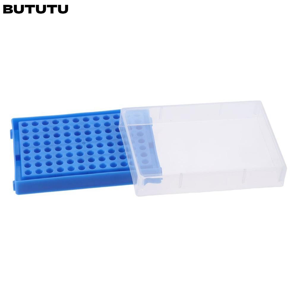 Buutu 2 ชิ ้ น Microcentrifuge หลอด Rack, 13 ซม . * 9 ซม . * 3 ซม . PP PCR Tube Rack, Reused สีฟ ้ า 96 หลุม PCR แผ ่ นแถบหลอด
