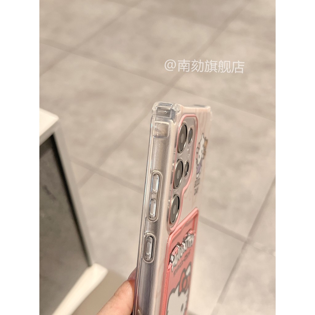 เหมาะสําหรับ Samsung s25ultra เคสโทรศัพท์ s24 + ใหม่สไตล์การ์ดใส่กระเป๋าหญิงเกาหลี s23plus สิบ s22u สีชมพูกันกระแทก s21fe น่ารัก kt Cat Soft Shell พร้อม Lanyard note20a55a54 - รูปที่ 6