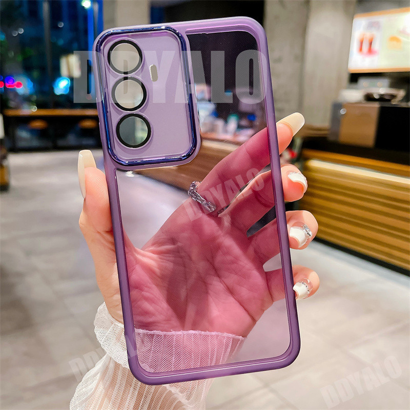 เคสสําหรับ Realme C65 2024 ฟิล์มกันรอยเลนส์ เคลือบด้าน เคสใส เคสนิ่ม