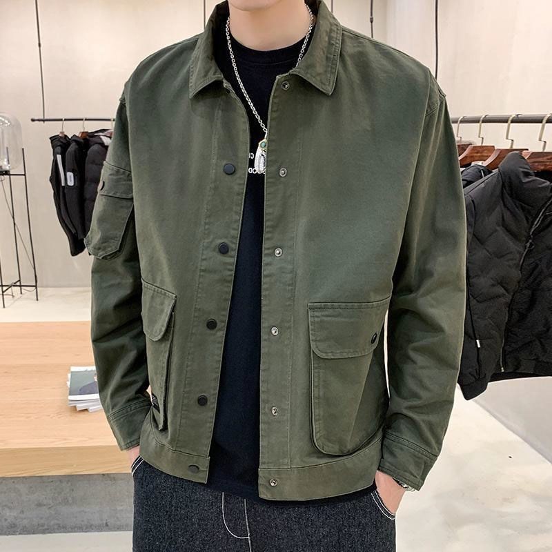 [สินค้าใหม่ พร้อมส่ง] เสื้อแจ็กเก็ตลําลอง สไตล์เกาหลี แฟชั่นฤดูใบไม้ผลิ ฤดูใบไม้ร่วง สําหรับผู้ชาย 2023