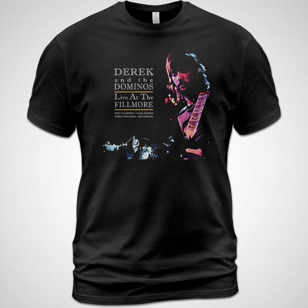 เสื ้ อยืดผ ้ าฝ ้ าย Unisex Live At The Fillmore Derek และ Dominos Music Shirt