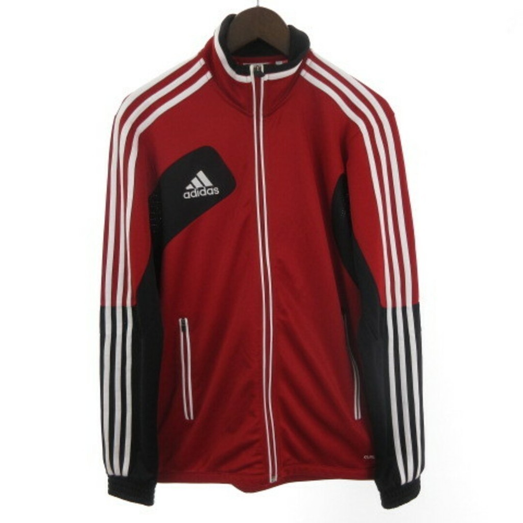 adidas Good Condition Track Jacket Jersey Long Sleeve Line Logo Embroidery Red Black Direct from Japan Secondhand