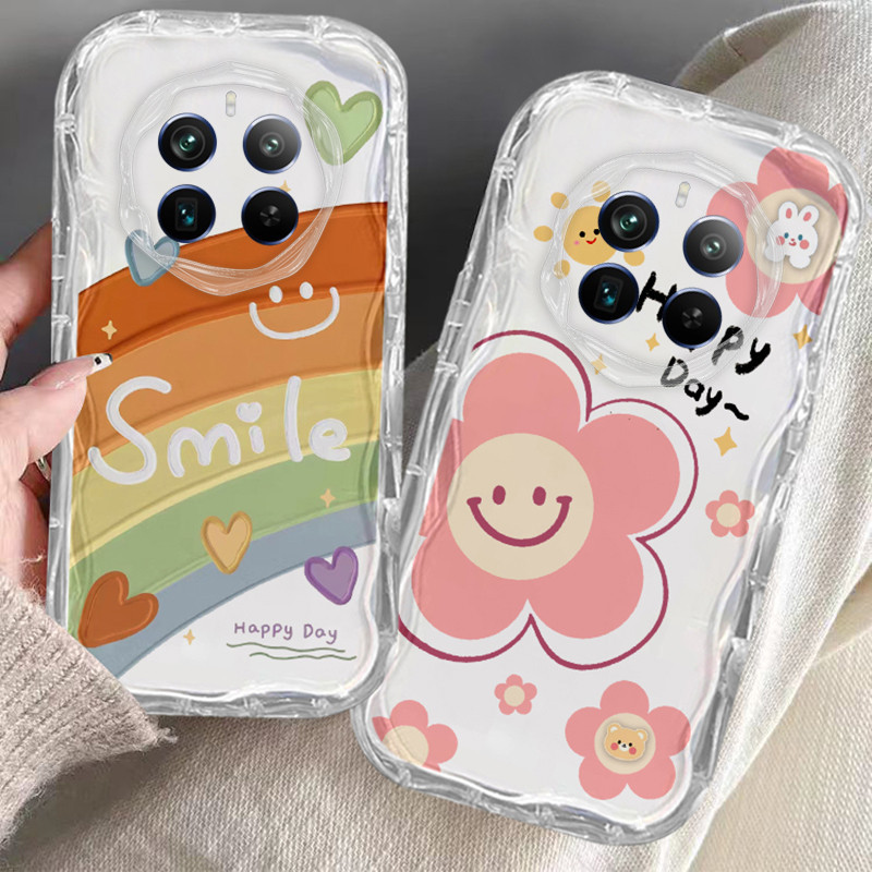เคส Realme 12X 12 PRO PRO+ PLUS 5G เคสโทรศัพท์ใส เคสนิ่ม ความรู้สึกสูง หยักแมว ดอกไม้ ใส เคสโทรศัพท์