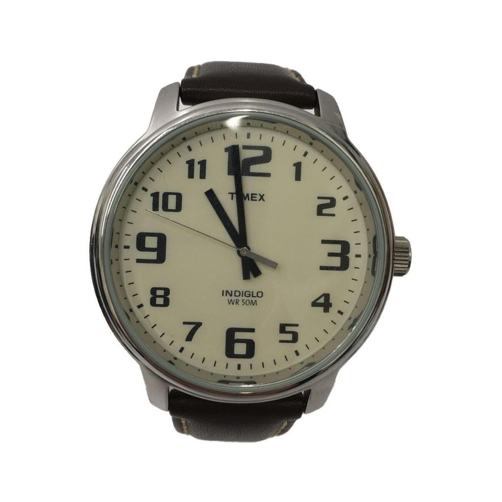 Wh wht TIMEX R นาฬิกาข้อมือ สายหนัง มือสอง สําหรับผู้หญิง
