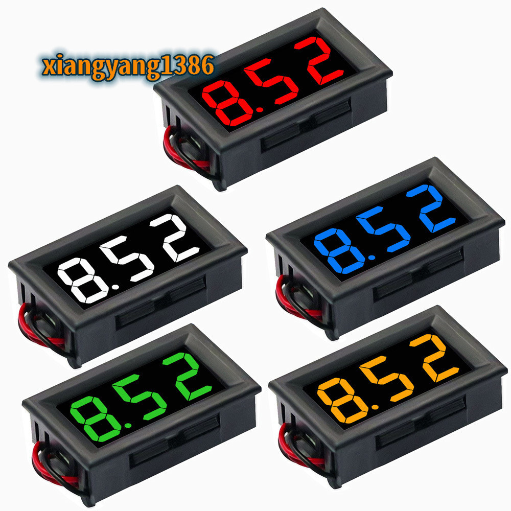 โวลต์มิเตอร์ดิจิทัล LED DC0V30.0V 4.5-30V 5-120V 0.56 นิ้ว 2 3 สาย ป้องกันย้อนกลับ สีแดง ฟ้า เขียว
