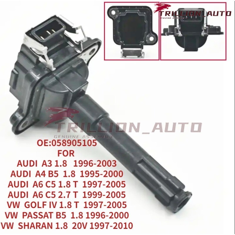 คอยล์จุดระเบิด สําหรับ AUDI A3 A4 A6 VW GOLF PASSAT SHARAN 058905101 058905105