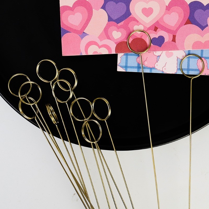 20 ชิ้น ทรงกลม หัวใจ DIY ที่ใส่บัตร โปสการ์ด โลหะ คลิปอวยพร ข้อความ ดอกไม้ การ์ด ขาตั้งตกแต่ง - รูปที่ 3