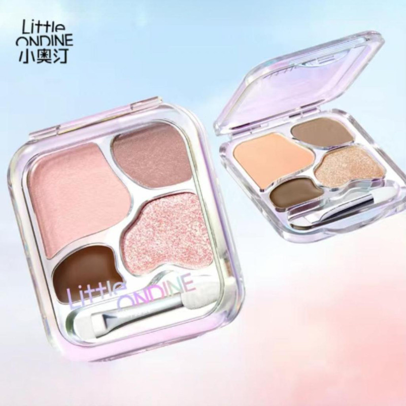 Little Ondine Four-Color Silkworm Powder Palette Integrated Eyeliner Natural Matte Brightening Highl