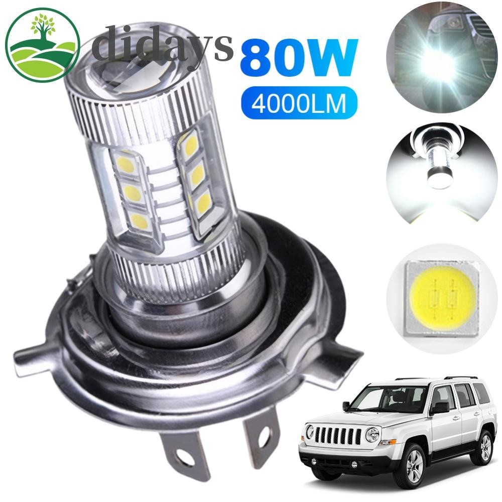 หลอดไฟหน้า LED H4 Super White 6000-6500K DRL 4000LM 80W