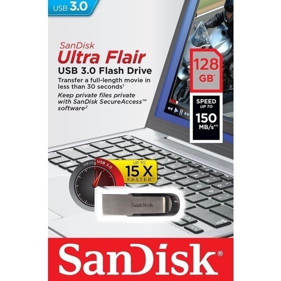 แฟลชไดร์ฟ SANDISK Flash Drive Ultra flair USB 3.0 (SDCZ73-G46) 8GB 16GB 32GB 64GB 128GB Flashdrive แฟลชไดร์