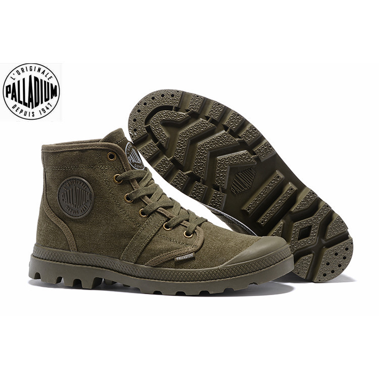 ของแท้ 100% PALLADIUM Army Green Martin รองเท้าผ้าใบลําลอง สําหรับผู้ชาย ผู้หญิง เหมาะกับการวิ่ง ไซซ์ 39-45