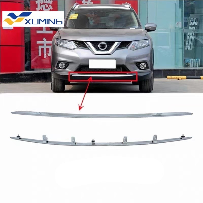 Chrome ด้านหน้าตาข่าย Grille Grill Trim ใส่จัดแต่งทรงผม Moulding Garnish สําหรับ NISSAN X-TRAIL xtra