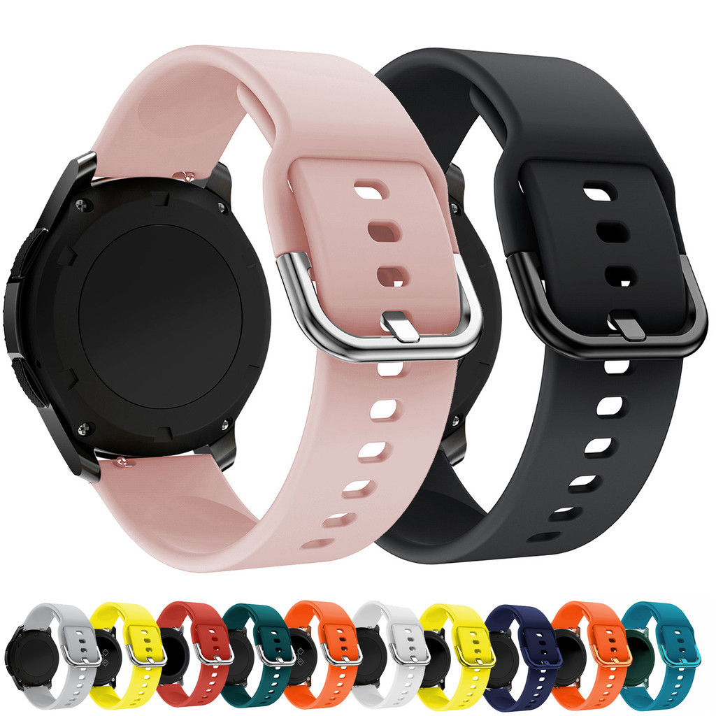 สายนาฬิกาข้อมือซิลิโคน 20 มม. 22 มม. สําหรับ Samsung Galaxy watch 6 5 4 44 มม. 40 มม. Active 2 40 44 มม. Gear S3 3 41 มม. 46 มม. Huawei GT 2 gt3 CMF watch pro