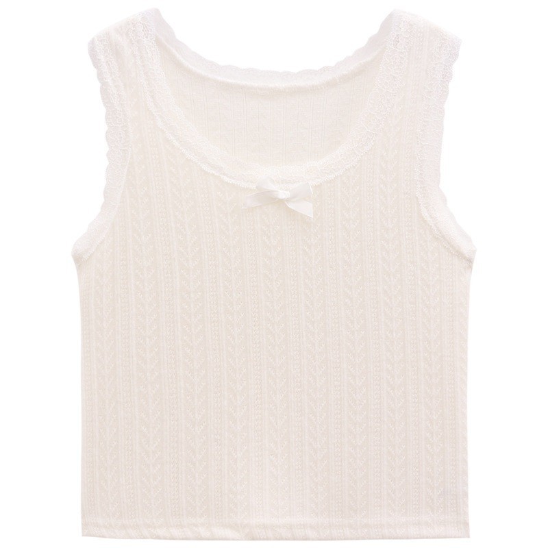 CLOTHING เสื้อกล้าม  สายเดี่ยว ผู้หญิง ดีเทลแต่งลูกไม้  ฟรีไซส์  สีขาว  รุ่น w5279 ราคา ถูกที่สุด ดีลบีเคเค รูปภาพหลัก