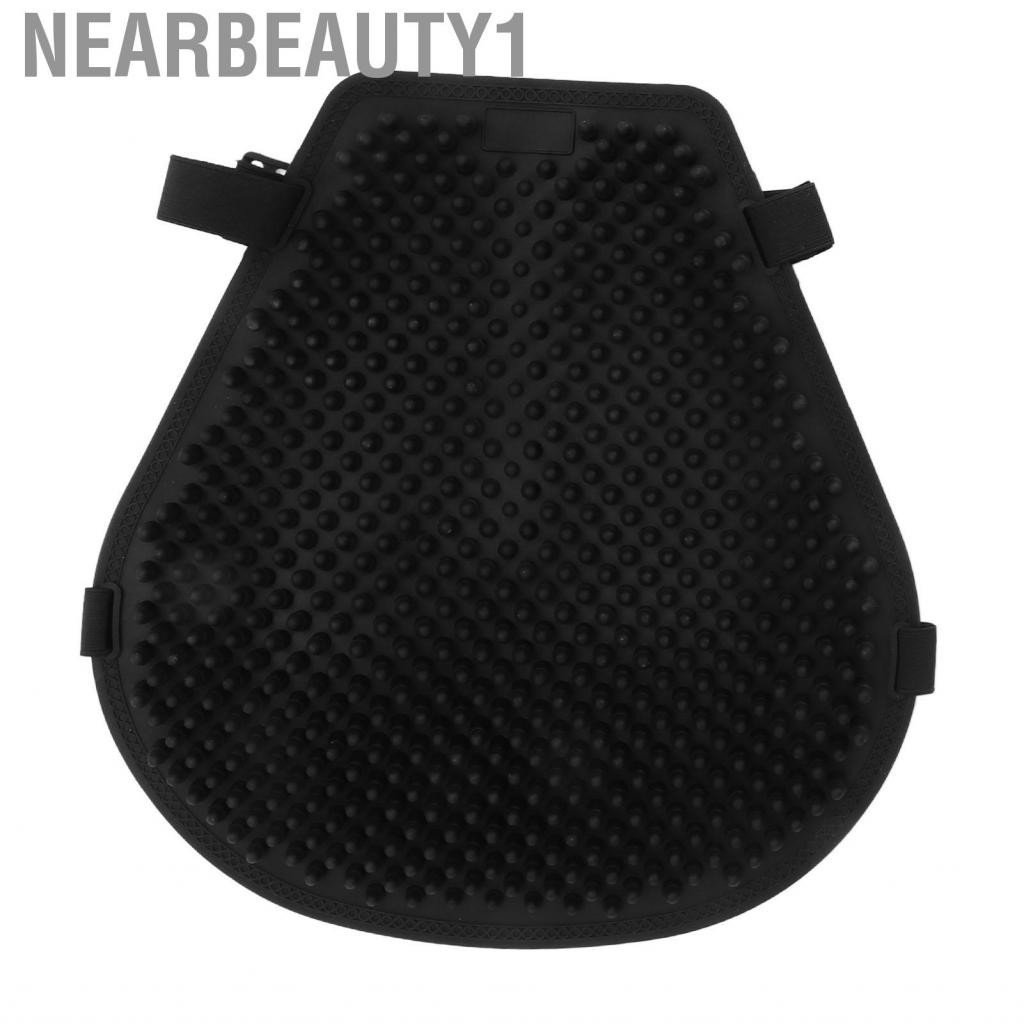 Nearbeauty1 Motorcycle Gel  Cushion Cooling Down Shock Absorption Pressure Relieve Universal Black Cover