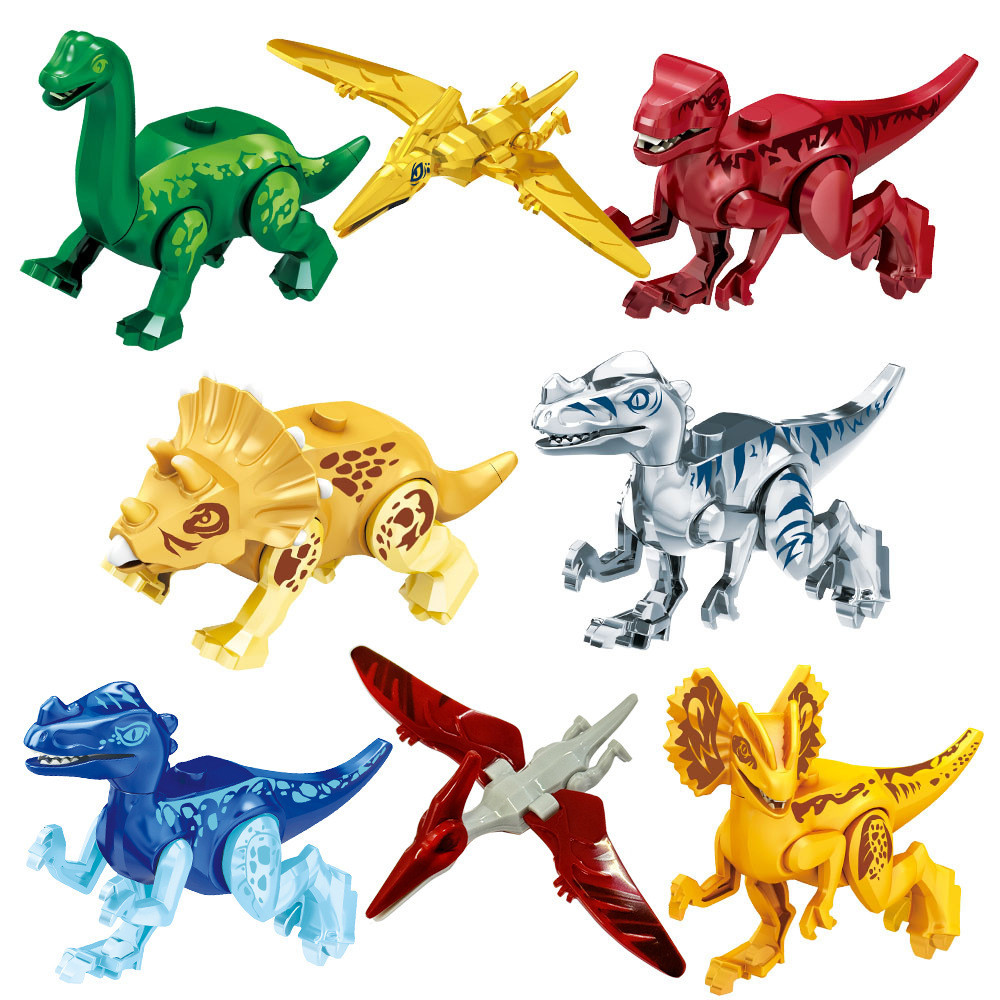 Jurassic ไดโนเสาร ์ Building Blocks ของเล ่ นเด ็ กเข ้ ากันได ้ กับอิฐคลาสสิกของที ่ ระลึกของขวัญปัจจุบัน