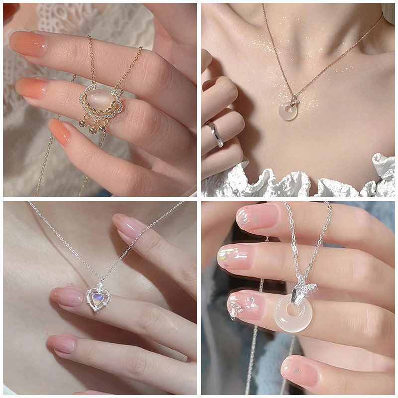 Ins จี ้ Clavicular Chain Gradient Love รูปร ่ างสร ้ อยคอ Photo Props สาวแฟชั ่ นของขวัญอุปกรณ ์