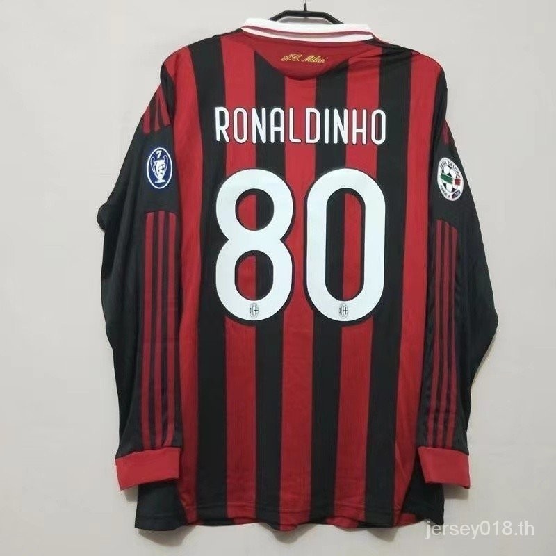 09/10ac Milan home classic retro shirt Kaka 22 Ronaldinho 80 Beckham32 ZTS