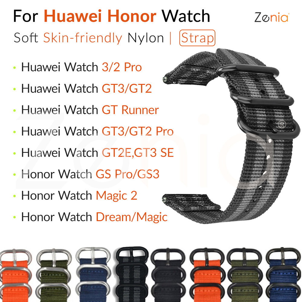 20 มม.22 มม.เปลี่ยนไนลอนกีฬาสายนาฬิกาสําหรับนาฬิกา Huawei GT 2 3 Pro ไทเทเนียมเซรามิค Active Classic