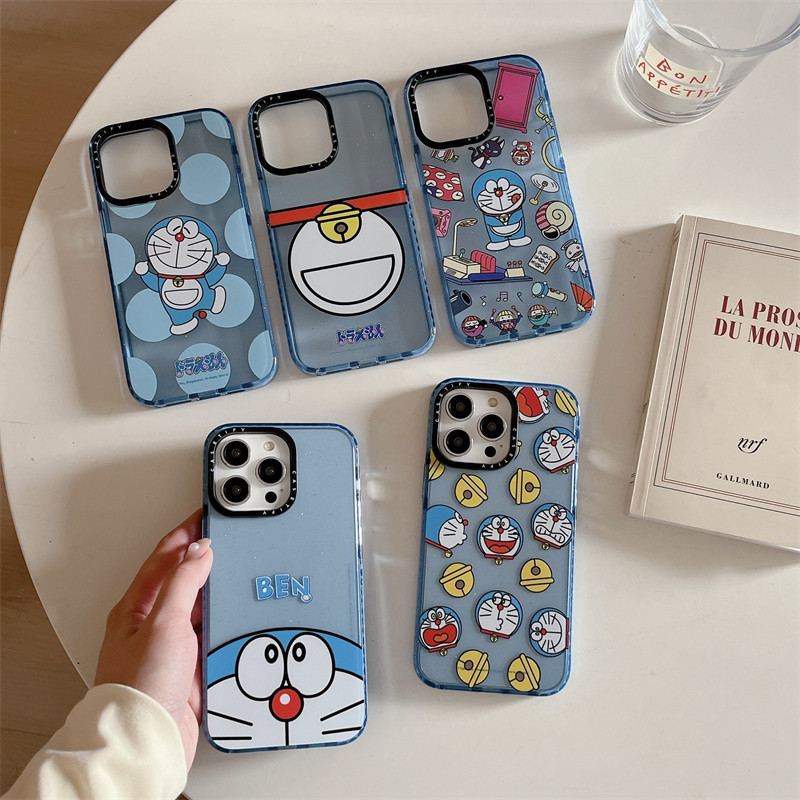 Doraemon Casetify iPhone Case Glitter Powder นุ ่ มโปร ่ งใสเคสโทรศัพท ์ สําหรับ iPhone 15 Pro Max 14 13 12 Pro กันกระแทก iPhone 11 ฝาครอบ