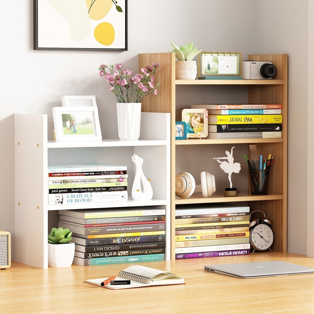 【Super living】ชั้นวางหนังสือ ชั้นเก็บของ ที่เก็บของแบบตั้งโต๊ะ ชุดประกอบ เดสก์ทอป