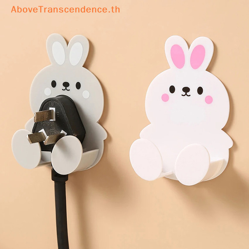 Above น ่ ารักกระต ่ าย Plug Key Hook ห ้ องครัว Wall Hole ฟรี Hook Soggiorno โทรศัพท ์ ชาร ์ จ Rack Gancio Decorativo Multifunzionale TH