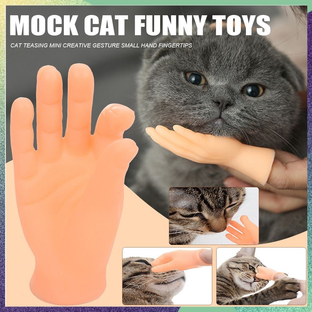 【vanilla01】 Interactive Massage Funny Cat Mini Creative Gesture ชุดนิ้วก้อยของเล่นแมวตลก