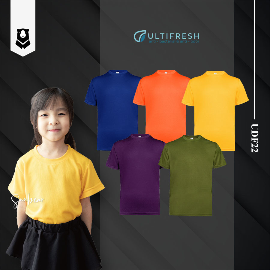 Ultifresh UDF22 Performance Microfiber Dri-Fit Anti-Bacterial Anti-กลิ่นลูกเรือคอเด็กเยาวชนเสื้อยืด