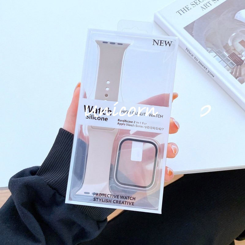 2 ใน 1เซ็ต ฉันดู กรณีพร้อมสายรัดสําหรับแอปเปิ้ลดู10อัลตร้า9 8 7 6 5 4 3 2 1 กับ 41มิลลิเมตร45มิลลิเมตร40มิลลิเมตร44มิลลิเมตร49มิลลิเมตรยางซิลิโคนอ่อนกีฬาสายแอปเปิ้