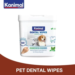 Kanimal Wipes แผ่นเปียกเช็ดทำความสะอาด ฟัน/ตา/หู สำหรับสุนัขและแมว อ่อนโยน ใช้สะดวก