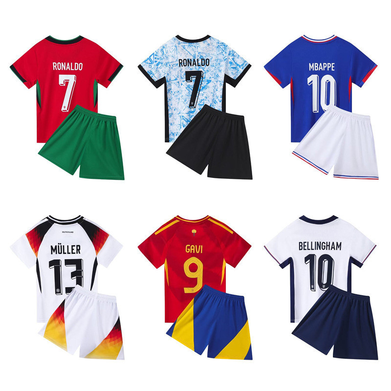 Jersey Football Jersey 2425 European Cup Jersey Portugal France Germany England Spain National Team Suit Children 's Football Jersey