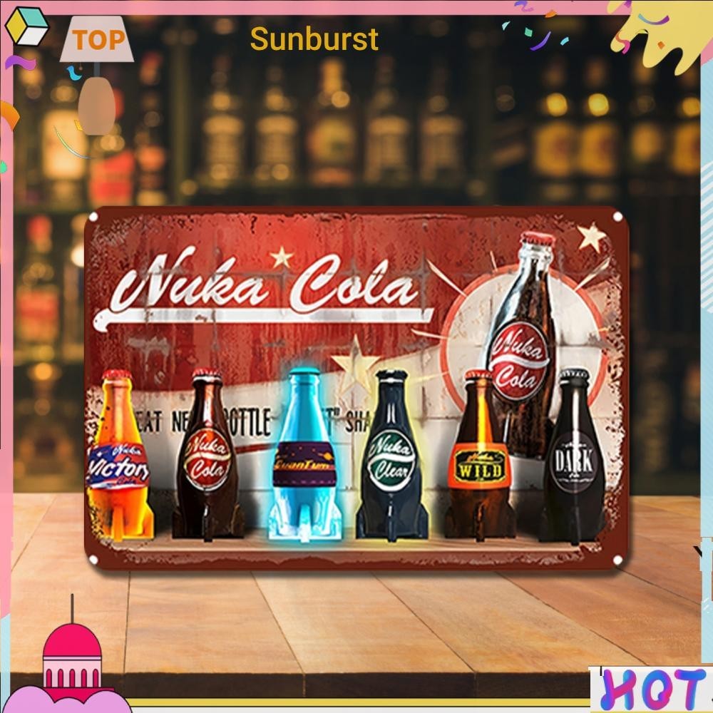 Vintage Metal Plate Cola Drinks ภาพวาดเหล็กสี่เหลี่ยม Wall Art 30x20cm [Sunburst11.th]