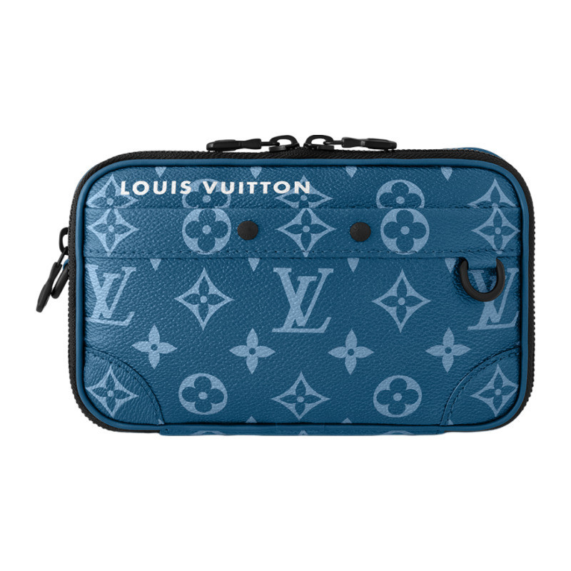 Ink Rhino LV/Louis Vuitton Men's Bag NANO ALPHA Blue Aging Canvas Urban Handbag Single Shoulder Crossbody M82801