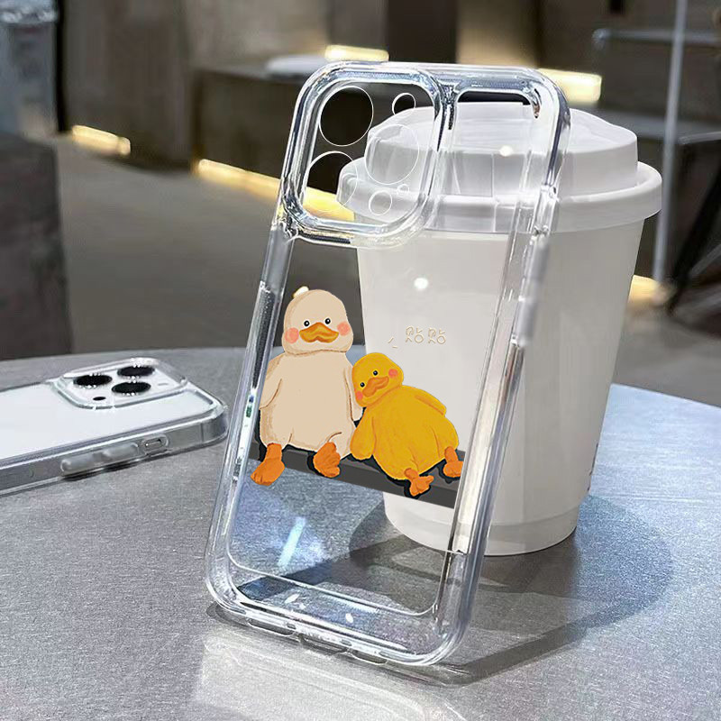 สําหรับxiaomi Redmiหมายเหตุ11 12 13 Pro Plus 5G Turbo 12S 11 11S 10 10S 9S Pro Redmi 12 13C 12C 10Cน่ารักเป็ดกระต่ายแว่นตากันแดดฤดูร้อนเป็ดโปร่งใสนุ่ม