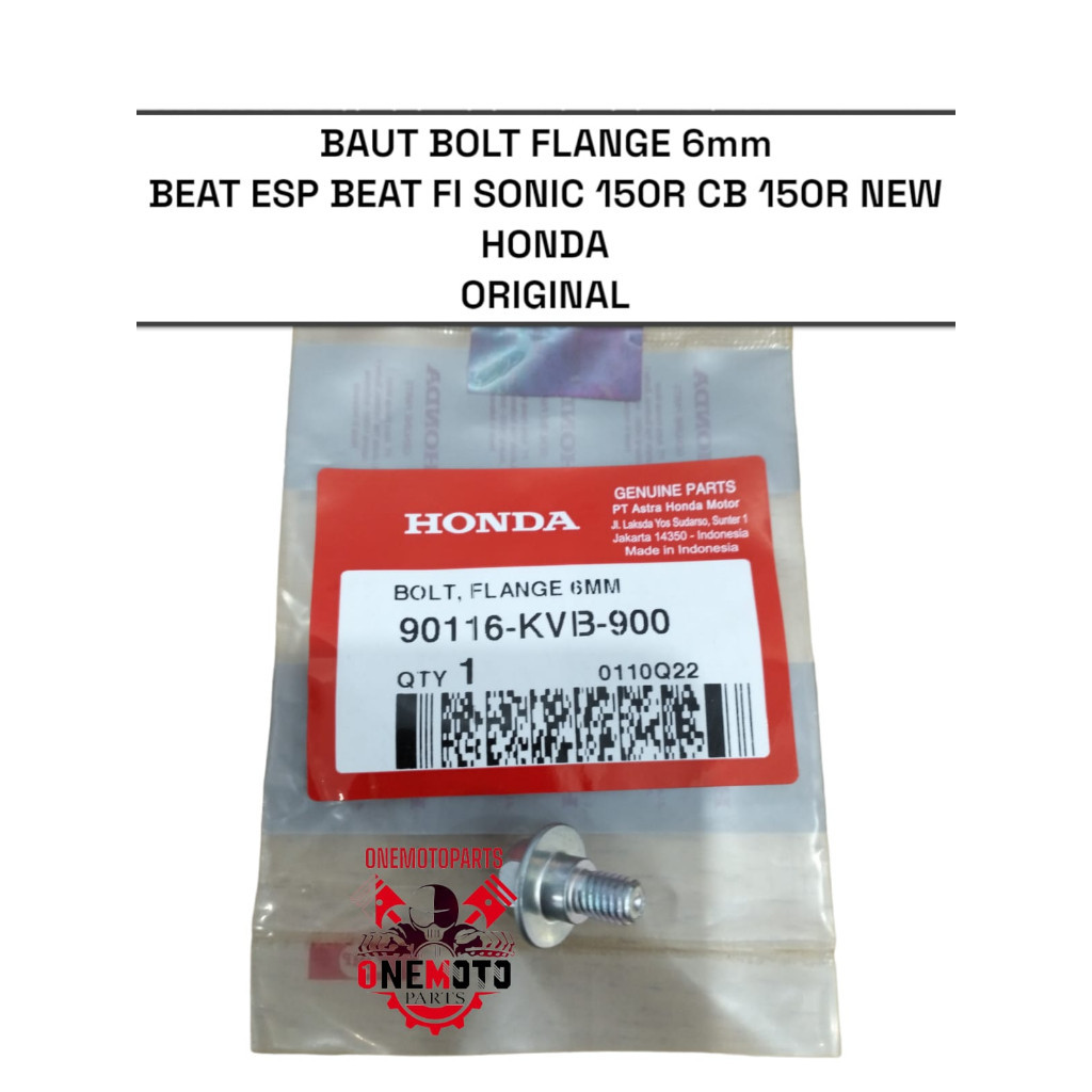 Orimoto - 6mm FLANGE BOLT BEAT ESP BEAT FI SONIC 150R CB 150R ใหม่ HONDA 90116-KVB-900 เดิม