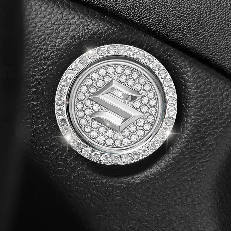 Suzuki Diamond inlay One คลิกปุ่มสตาร์ทสวิตช์จุดระเบิดรถยนต์สติกเกอร์รูปลอกแหวนตกแต่งสําหรับ Swift Ertiga S-Ppresso XL7 Celerio Jimny Grand Vitara Dzire Ciaz อุปกรณ์เสริม