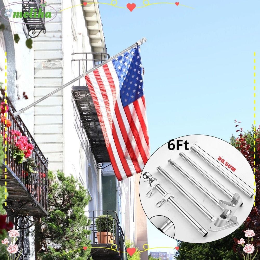 Moliha 6ft Flag Pole Holder ปรับฐานเสาธงติดผนัง Telescopic Flag Pole