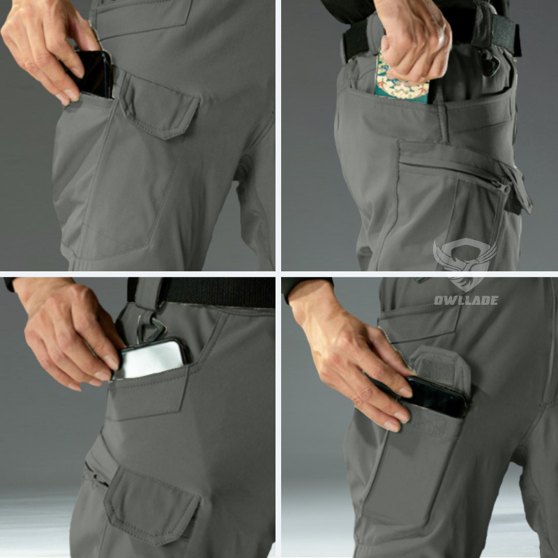 Owllade กางเกงคาร์โก้ยุทธวิธีสีดําสําหรับผู้ชายสีน้ําเงิน IX7 A01 2T