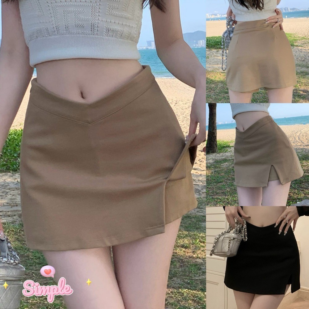 SimpleStore จัดส่งในกรุงเทพฯ กระโปรงเอวสูงแฟชั่นผอม Anti-walking กางเกงแฟชั่นกระโปรง 023