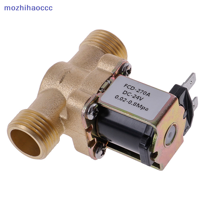 [mozh] G1/2 โซลินอยด์วาล์วไฟฟ้าทองเหลือง DC 12v 24v AC220v สําหรับเครื่องทําน้ําอุ่นพลังงานแสงอาทิตย์ [TH]