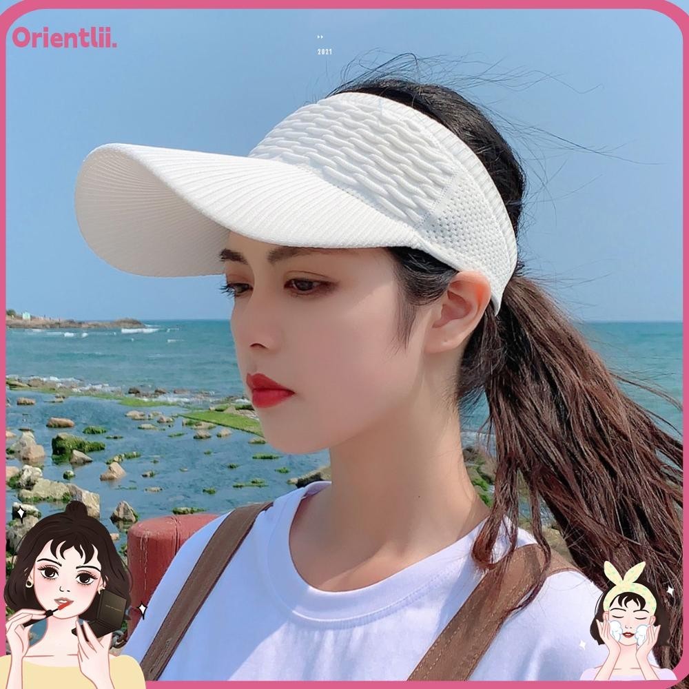 Orienttk Sun Hat Sports Summer Women Anti-UV Beach Empty Top Hat