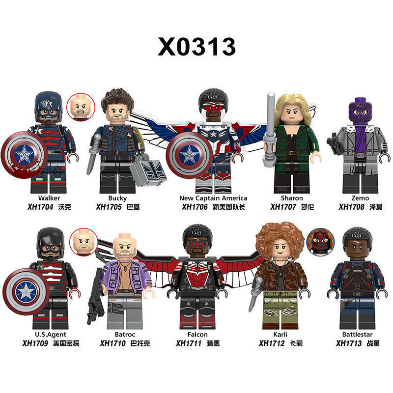 Alliance ใหม ่ Avengers ฤดูหนาวทหารเข ้ ากันได ้ Lego Falcon Minifigures Superhero ประกอบอาคารบล ็ อกของเล ่ นกัปตันอเมริกา WSCO