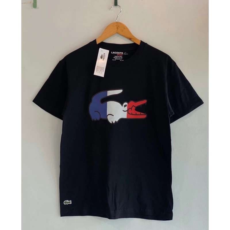 ในสต็อกด้านบน LA ฤดูใบไม้ผลิ/ฤดูร้อนใหม่แฟชั่นและสบายๆผ้าฝ้ายแท้ tricolor โลโก้จระเข้พิมพ์เสื้อยืดแขนสั้นขนาดใหญ่คอปกและแท็ก XS-3XL ทั้งชายและหญิง wo