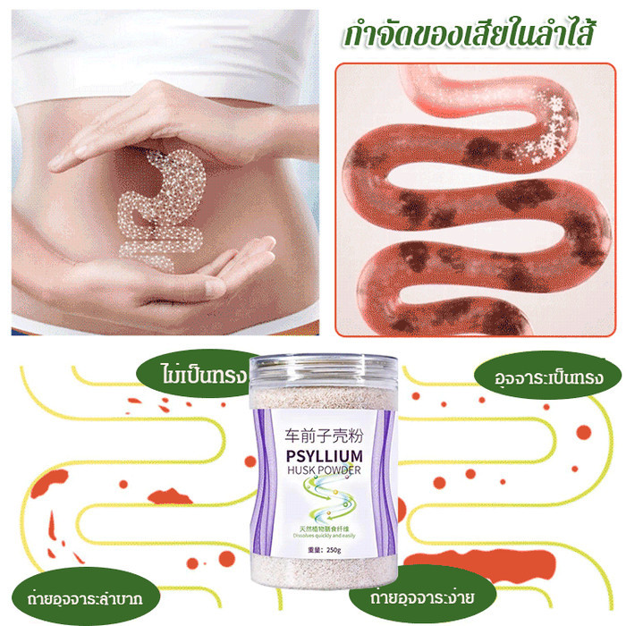 ผงไซเลียมฮัสก์ช่วยทำความสะอาดลำไส้ ขับถ่ายง่าย ควบคุมน้ำหนัก ไซเลี่ยม ฮัสค์ ไฟเบอร์ธรรมชาติ เครื่องดื่มไฟเบอร์