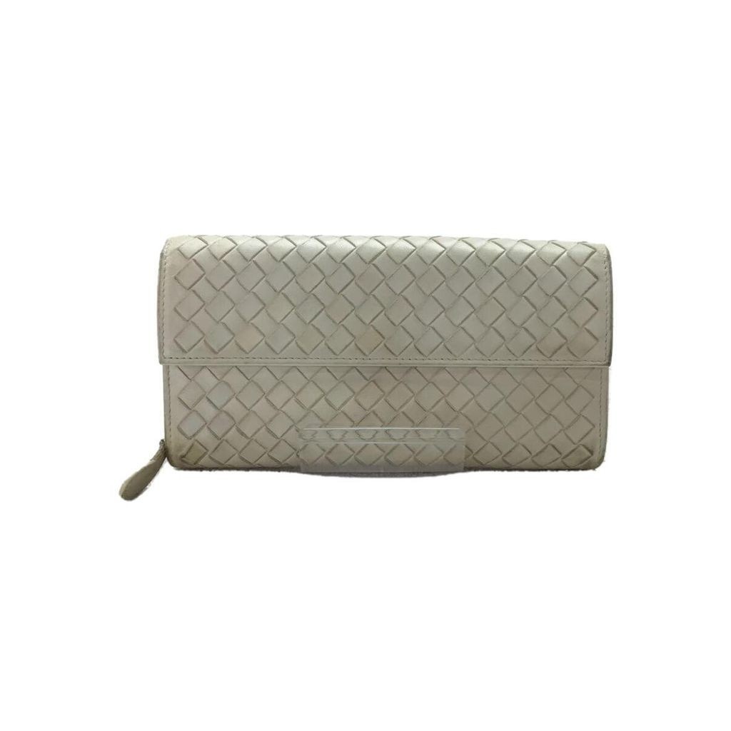 Bottega Veneta(โบเตก้า เวเนต้า) Long Wallet Intorechato Veneta Ivory Leather Direct from Japan Secondhand