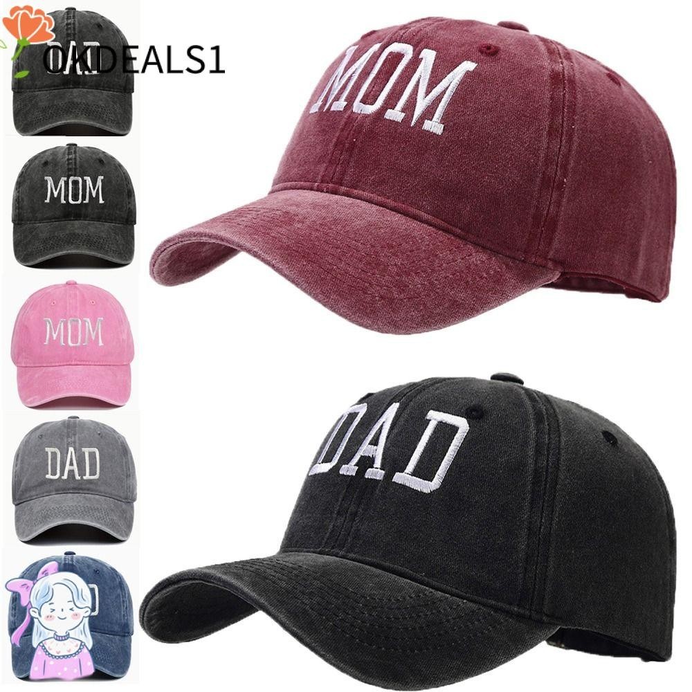 Dealshop Distressed Faded Cap, กระบังหน้าแบบปรับได้ DAD MOM เย็บปักถักร้อยเบสบอลหมวก, Hiphop Vintage ครีมกันแดดหมวก