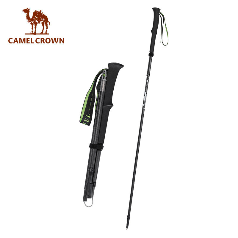 CAMEL CROWN 180g เสาเดินป่าคาร์บอนไฟเบอร์, ไม้เท้าปีนเขาแบบพับได้